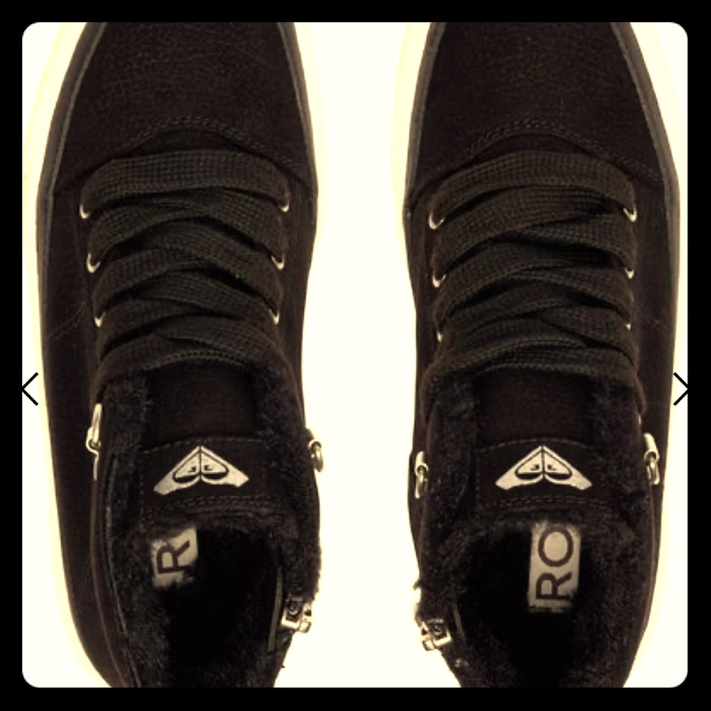 ROXY Ivan black fur high-top shoes